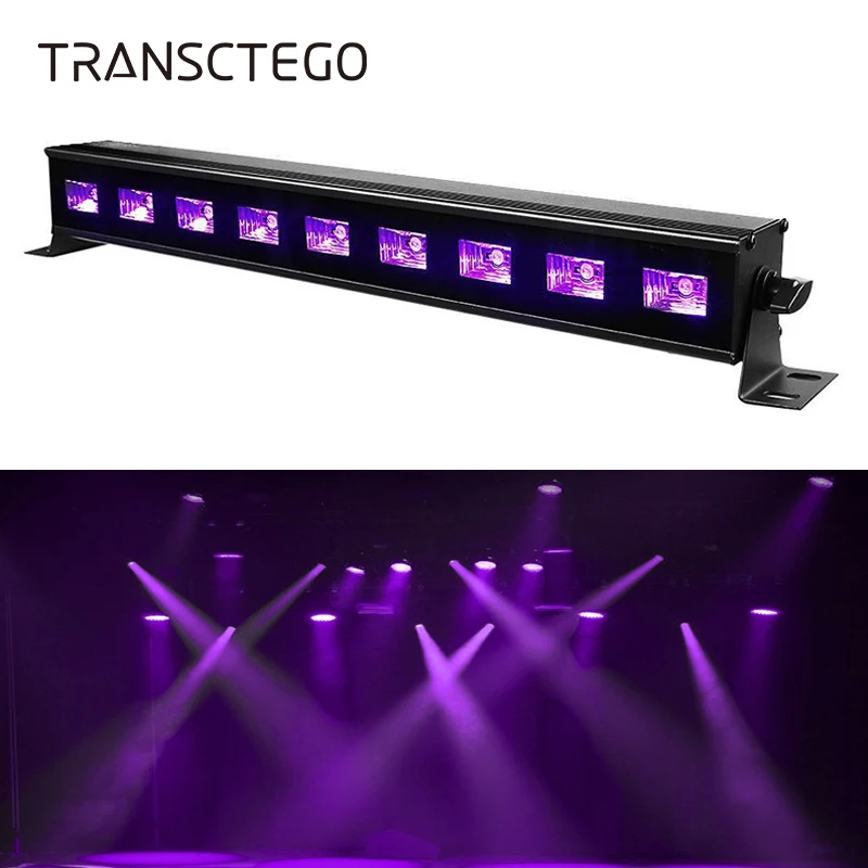 

9 LED UV Bar Lamp Disco Light 27W Violet Purple Black Light Stage DJ Glow in Dark Party Lamp for Halloween Blacklight Christmas