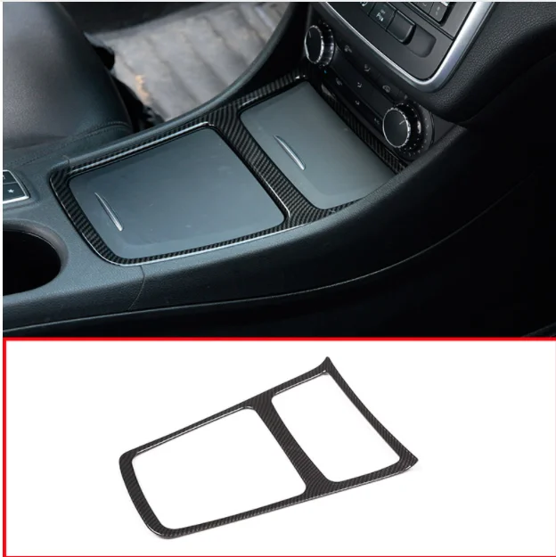 

Carbon Fiber Chrome Interior Center Storage Box Trim Ashtray Frame For Mercedes Benz CLA GLA A Class W117 C117 W176 2013-2018