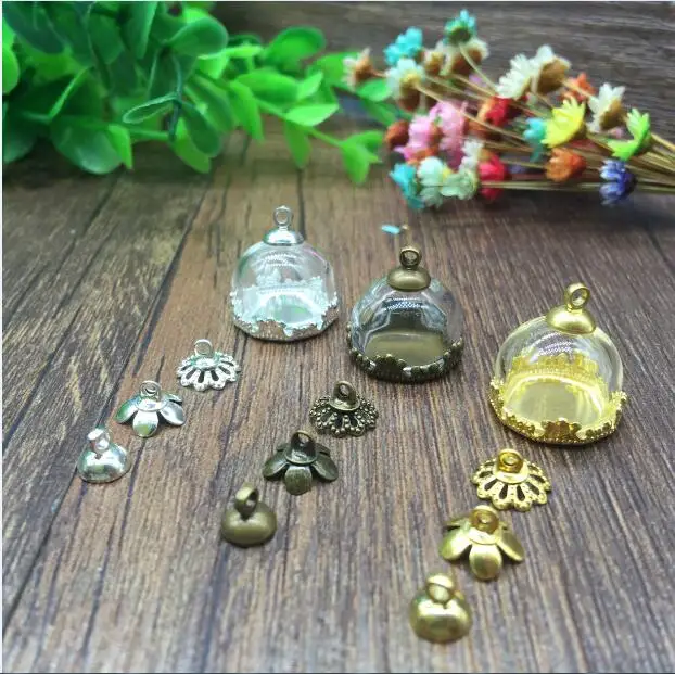 50sets/lot 15mm handmade Hemisphere glass dome bottle--you can choose glass bottle metal beads cap, glass vial pendants necklace
50sets/lot 15mm handmade Hemisphere glass dome bottle--you can choose glass bottle metal beads cap, glass vial pendants necklace