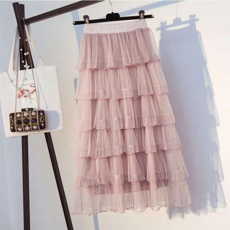 Fanco Lace Tulle Women Korean Fashion High Waist Elegant Long Maxi Skirt Female Black Pink Mesh Tiered Girl
Fanco Lace Tulle Women Korean Fashion High Waist Elegant Long Maxi Skirt Female Black Pink Mesh Tiered Girl