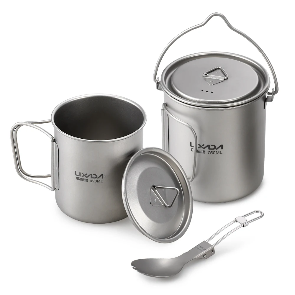 Lixada Titanium Pot Camping Water Cup Mug Lightweight Titanium 750ml Pot 350ml Water Cup Mug Camping Spork Outdoor Tableware
Lixada Titanium Pot Camping Water Cup Mug Lightweight Titanium 750ml Pot 350ml Water Cup Mug Camping Spork Outdoor Tableware