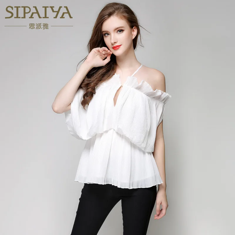 New Paiya summer sweet sexy low cut shirt collar coat suspenders V fairy Strapless Chiffon shirt
New Paiya summer sweet sexy low cut shirt collar coat suspenders V fairy Strapless Chiffon shirt