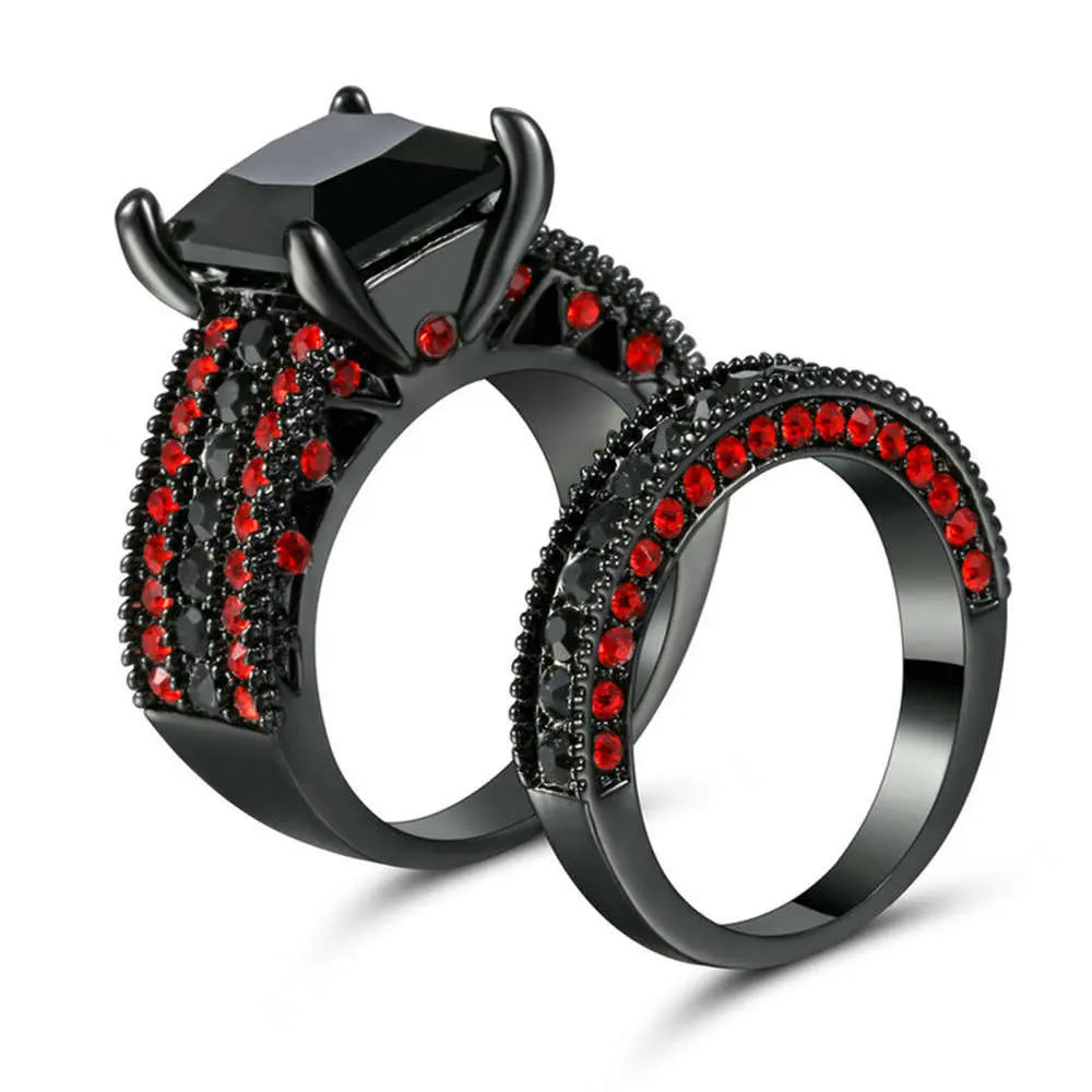 Модные ювелирные изделия в разных стилях кольца на палец с черным Цирконом