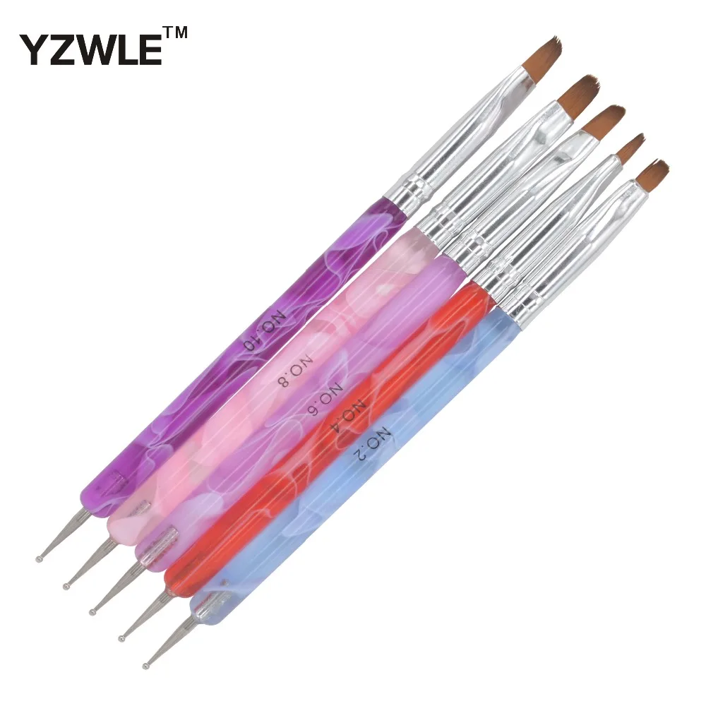YZWLE 5Pcs/Pack 2-Ways Nail Pen Acrylic UV GEL Nail Art Dotting Brush Pen Builder Liner Design For Acrylic Nail Brushes 24 
YZWLE 5Pcs/Pack 2-Ways Nail Pen Acrylic UV GEL Nail Art Dotting Brush Pen Builder Liner Design For Acrylic Nail Brushes 24