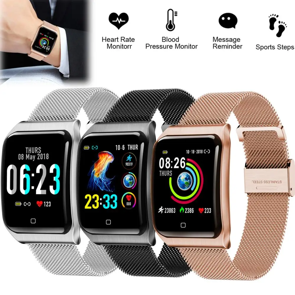 Stainless Steel Waterproof Smart Watch Heart Rate Blood Pressure Monitor Bracelet For Women Men Smartphones Samsung LG
Stainless Steel Waterproof Smart Watch Heart Rate Blood Pressure Monitor Bracelet For Women Men Smartphones Samsung LG
