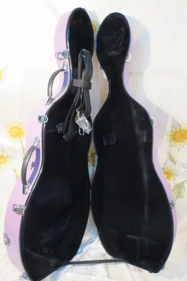 BEST violet fiberglass 1/2 cello hard case,perfect workmanship