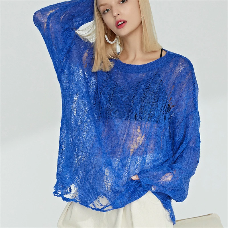 2020 Spring Summer New Women Sweater Fashion Casual hollow mohair Sweater Female Round neck Solid color wild Slim Tops W099
2020 Spring Summer New Women Sweater Fashion Casual hollow mohair Sweater Female Round neck Solid color wild Slim Tops W099