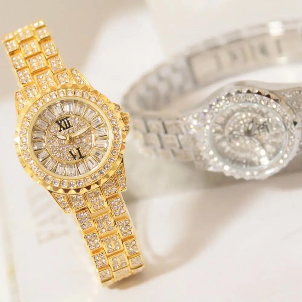 Woman quartz Diamond watches Fashion Bling Casual Ladies Watch Female Quartz Gold Watch Crystal Clock relogio feminin 2019
Woman quartz Diamond watches Fashion Bling Casual Ladies Watch Female Quartz Gold Watch Crystal Clock relogio feminin 2019