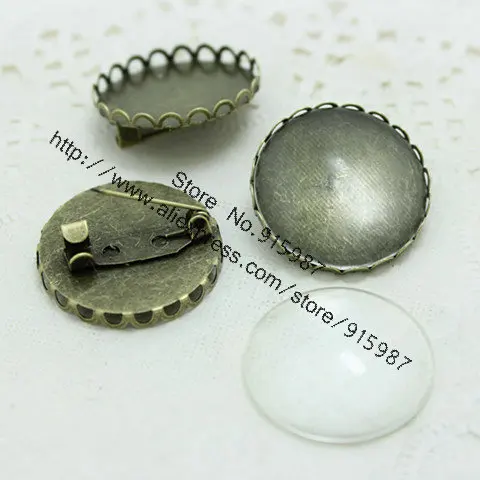 Sweet Bell 10set Antique Bronze Metal brooch Cameo 26mm (Fit 25mm Diy) Round Cabochon Settings + Clear Glass Cabochons
Sweet Bell 10set Antique Bronze Metal brooch Cameo 26mm (Fit 25mm Diy) Round Cabochon Settings + Clear Glass Cabochons