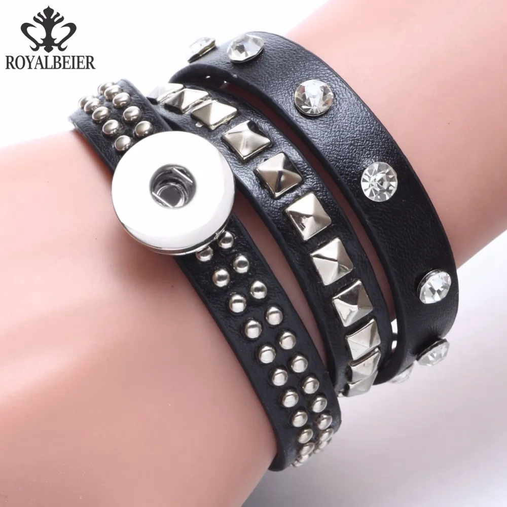 RoyalBeier 10pcs/lot Black Punk PU Leather Snap Bracelet 20mm Fit 18mm Snap Button Charms 20mm Snap Bracelet Snap Jewelry SZ0496
RoyalBeier 10pcs/lot Black Punk PU Leather Snap Bracelet 20mm Fit 18mm Snap Button Charms 20mm Snap Bracelet Snap Jewelry SZ0496
