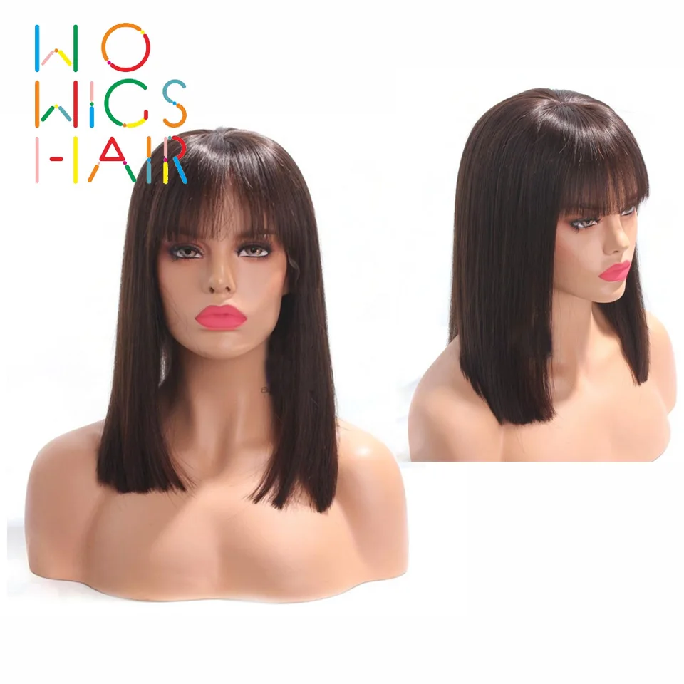 WoWigs Human Hair Glueless Lace Front Wigs Bob With Bangs wigs Remy Hair Natural Hairline With Baby Hair Lace Frontal Wig
WoWigs Human Hair Glueless Lace Front Wigs Bob With Bangs wigs Remy Hair Natural Hairline With Baby Hair Lace Frontal Wig