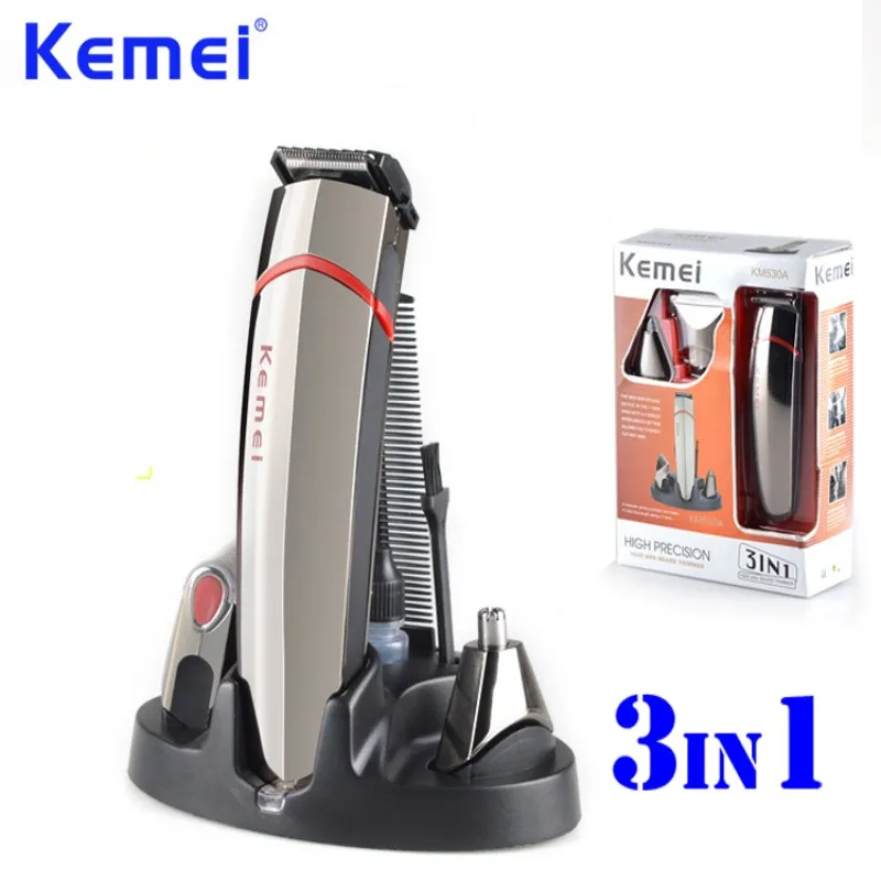 KEMEI 3 in 1 Professional High Precision Hair Clipper Nose Hair Shaver Beard Hair Trimmer maquina de cortar o cabelo KM-530A
KEMEI 3 in 1 Professional High Precision Hair Clipper Nose Hair Shaver Beard Hair Trimmer maquina de cortar o cabelo KM-530A