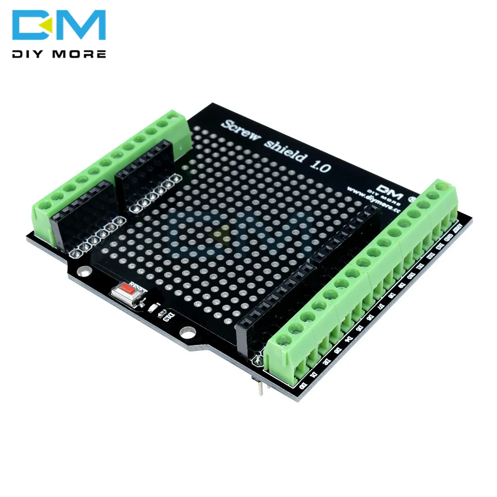Proto Screw Shield for Arduino Open Source Reset Button D13 LED NEW For Breadboard 3.81 Terminal Double-sided PCB SMT Solder DIY
Proto Screw Shield for Arduino Open Source Reset Button D13 LED NEW For Breadboard 3.81 Terminal Double-sided PCB SMT Solder DIY