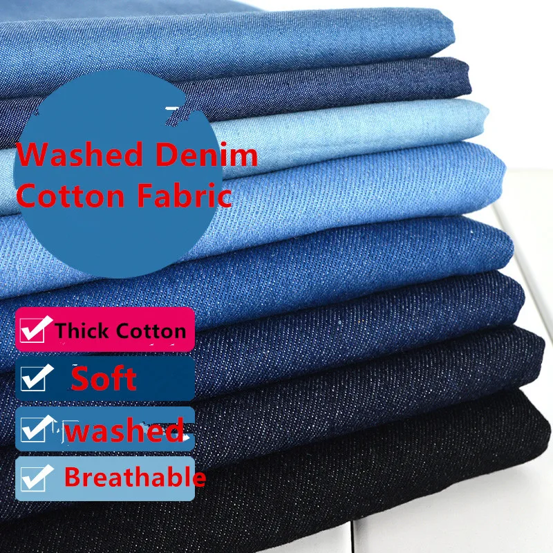 Thick Soft Washed Denim Jeans Fabric Sewing Dress Coat Clothing Fabric 100% Cotton Fabric 500g/ M 140 *100cm
Thick Soft Washed Denim Jeans Fabric Sewing Dress Coat Clothing Fabric 100% Cotton Fabric 500g/ M 140 *100cm