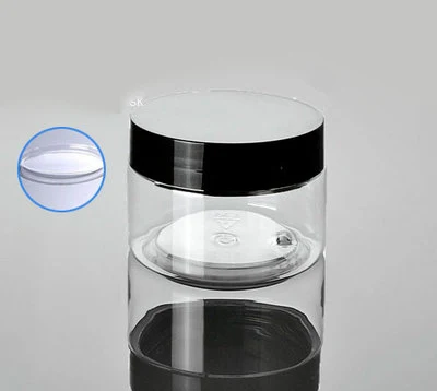 100G transparent PET cream bottle with black lid cosmetic container cream jar Cosmetic Jar Cosmetic Packaging
100G transparent PET cream bottle with black lid cosmetic container cream jar Cosmetic Jar Cosmetic Packaging