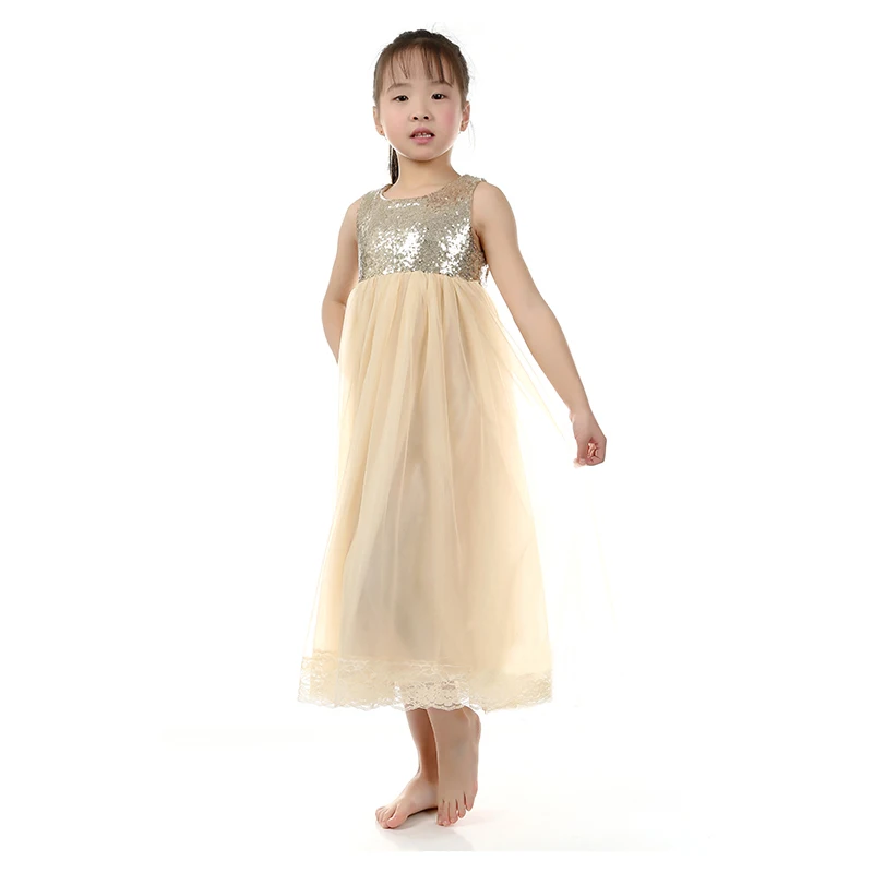 

Kaiya Angel Wholesale Tulle Flower Girls Dress Gold Sequin Dresses Ivory Tutu Wedding Party Gold Glitter Dress Boutique clothing