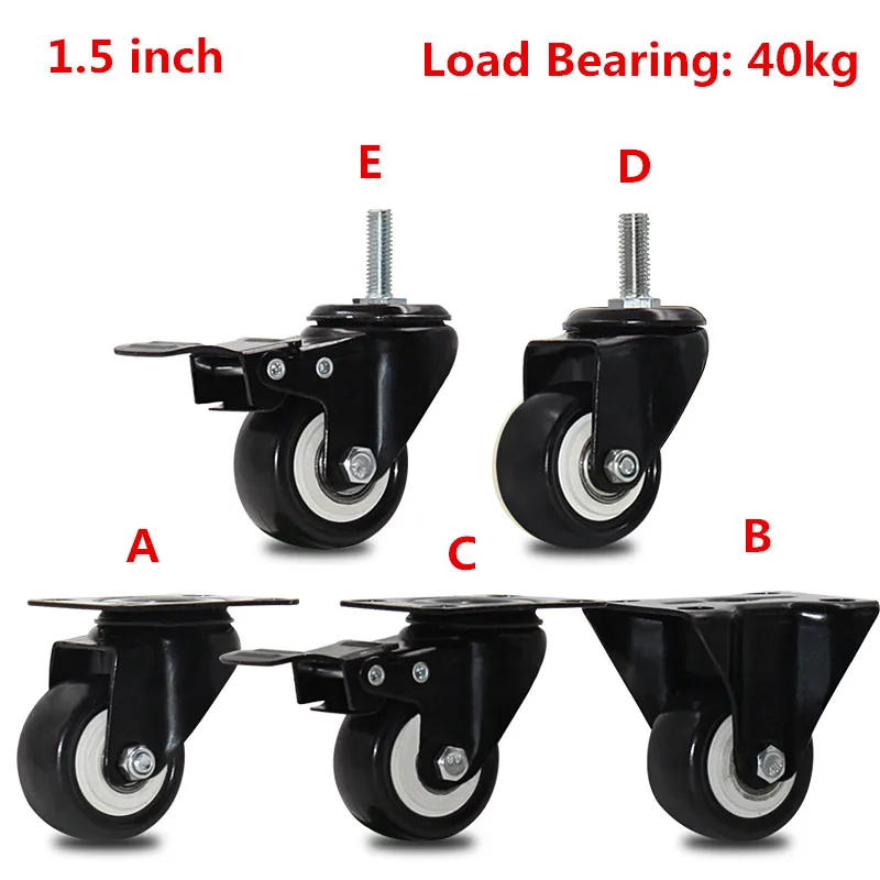 4 Pcs/ Set of Heavy Duty 41mm Rubber Swivel Castor Wheels Trolley Caster Brake 40KG with Brake
4 Pcs/ Set of Heavy Duty 41mm Rubber Swivel Castor Wheels Trolley Caster Brake 40KG with Brake