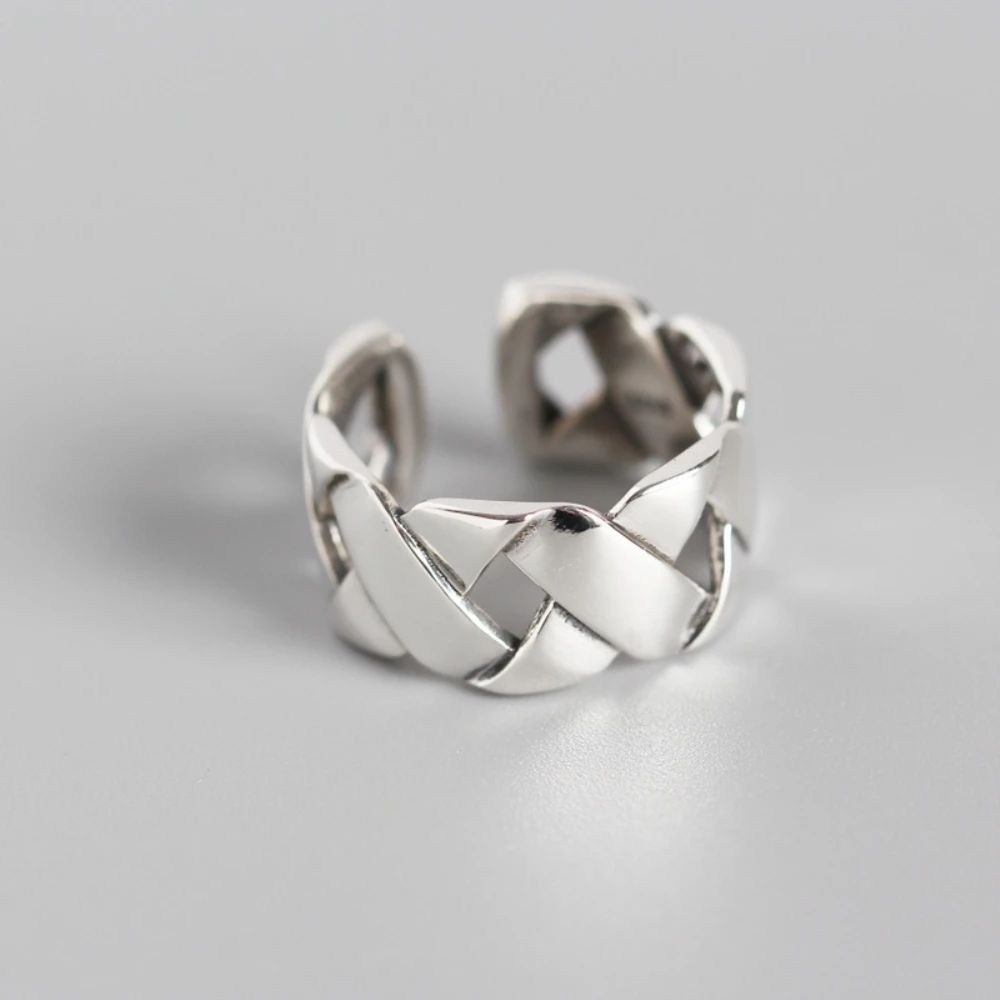 11mm Wide Punk Style Vintage Retro Handmade Stackable Woven Braided Twisted Chain 925 Sterling Silver Open Ring For Men Women
11mm Wide Punk Style Vintage Retro Handmade Stackable Woven Braided Twisted Chain 925 Sterling Silver Open Ring For Men Women