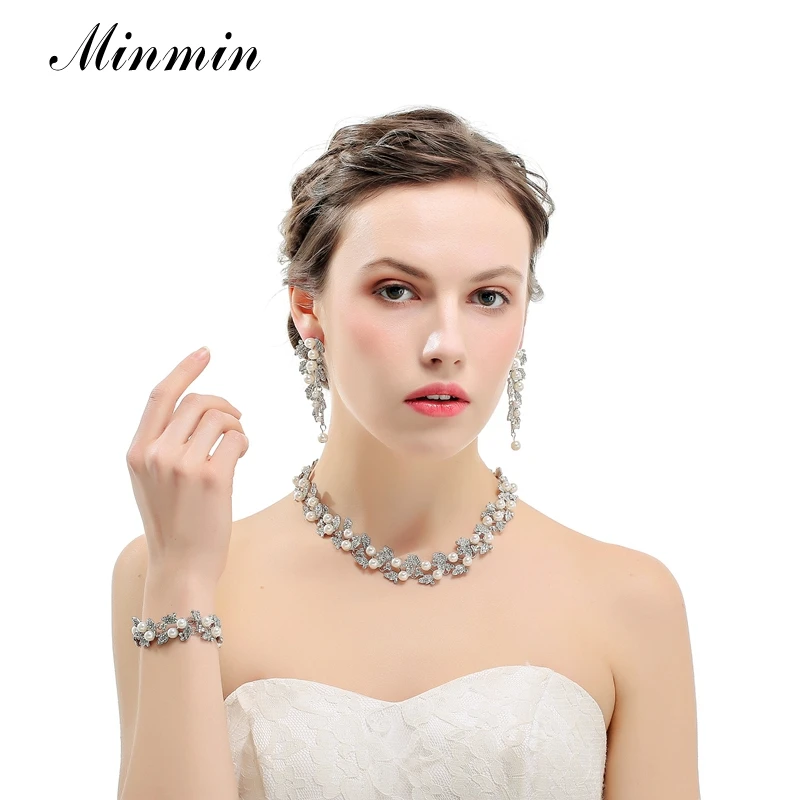 Minmin Synthetic Pearl Leaves Bridal Jewelry Sets Crystal African Beads Jewelry Sets for Women Wedding Jewelry 2019 TL283+SL089
Minmin Synthetic Pearl Leaves Bridal Jewelry Sets Crystal African Beads Jewelry Sets for Women Wedding Jewelry 2019 TL283+SL089