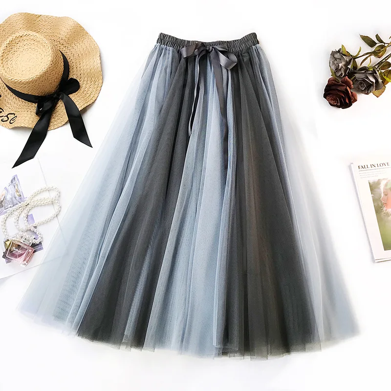 New Women A-Line Long Mesh Skirts Spring Autumn Elastic High Waist Bow Lace Skirt Female Sweet Tutu Ball Gown Skirts Saia AB1306
New Women A-Line Long Mesh Skirts Spring Autumn Elastic High Waist Bow Lace Skirt Female Sweet Tutu Ball Gown Skirts Saia AB1306