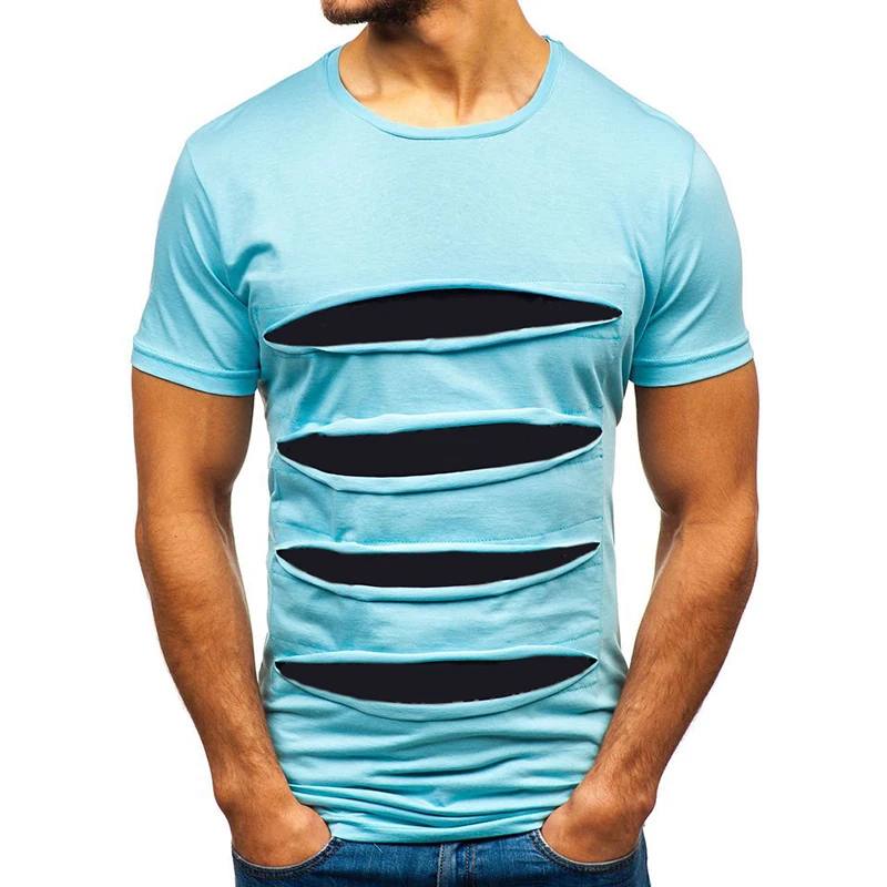 2019 Summer Men T Shirt Short Sleeve Streetwear Cotton T-Shirts Casual Hole T Shirt Men Tops Hip hop Tee Shirt Chemise Homme
2019 Summer Men T Shirt Short Sleeve Streetwear Cotton T-Shirts Casual Hole T Shirt Men Tops Hip hop Tee Shirt Chemise Homme