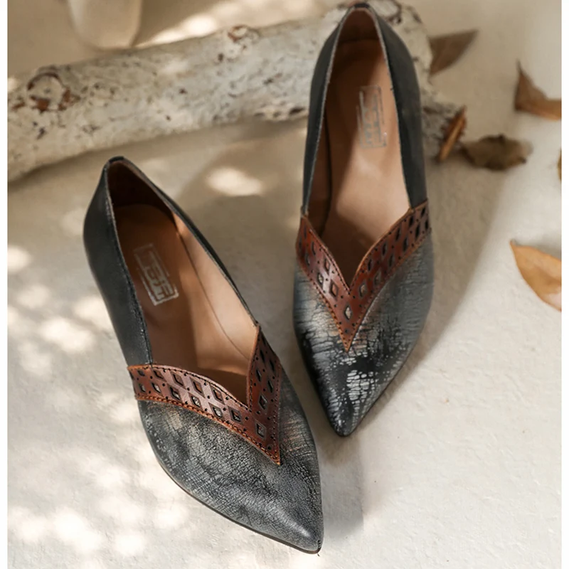 Tayunxing Handmade Shoes Genuine Cow Leather Low Heel Women Pumps Comfort Casual Retro Slip-On Pointed Toe Lady Footwear 1833-3
Tayunxing Handmade Shoes Genuine Cow Leather Low Heel Women Pumps Comfort Casual Retro Slip-On Pointed Toe Lady Footwear 1833-3
