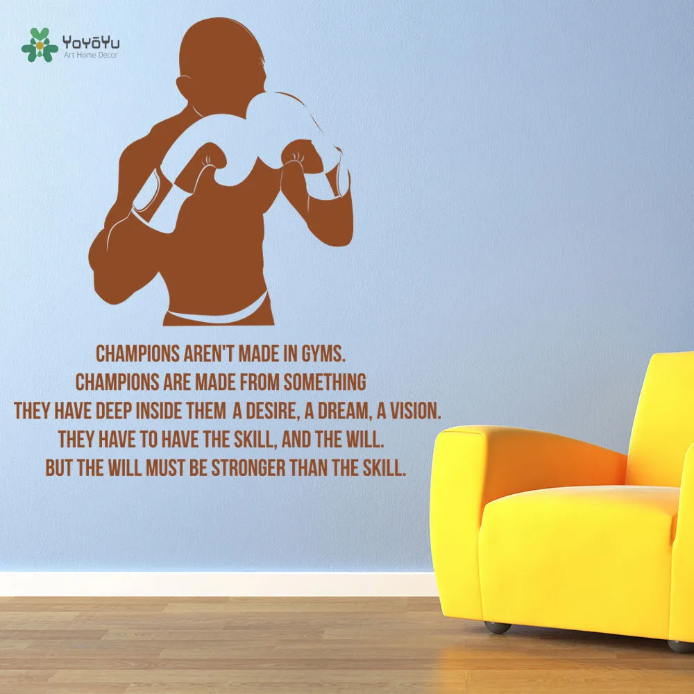YOYOYU Wall Decal Sports Gym Art Vinyl Wall Decoration Champions Aren't Made In Gyms Quote Boxing Wall Stickers YO253
YOYOYU Wall Decal Sports Gym Art Vinyl Wall Decoration Champions Aren't Made In Gyms Quote Boxing Wall Stickers YO253