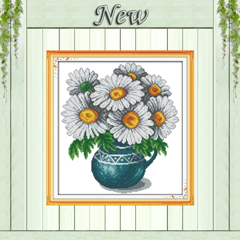 Wild chrysanthemum flower vase painting counted print on canvas chinese Cross stitch DMC 14CT 11CT Needlework Set Embroider kits
Wild chrysanthemum flower vase painting counted print on canvas chinese Cross stitch DMC 14CT 11CT Needlework Set Embroider kits