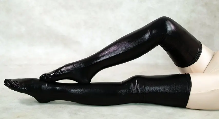 Black shiny metallic sexy thigh high socks fetish unisex zentai suit classic halloween costumes
Black shiny metallic sexy thigh high socks fetish unisex zentai suit classic halloween costumes