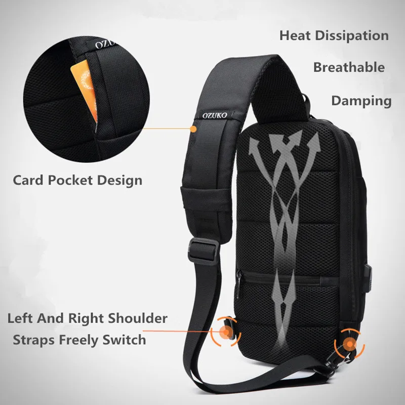 OZUKO Chest Bag Pack Large Multifunction Crossbody Bag for Men Anti-theft Shoulder Messenger Bags Male Waterproof Short Trip
OZUKO Chest Bag Pack Large Multifunction Crossbody Bag for Men Anti-theft Shoulder Messenger Bags Male Waterproof Short Trip