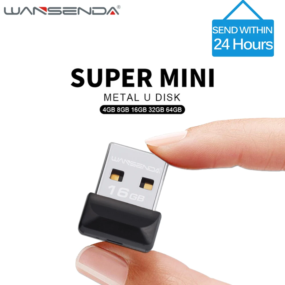 WANSENDA мини USB флэш-накопитель 64 ГБ 32 супер Миниатюрный 16 Гб Флешка мини-флешка 8 4