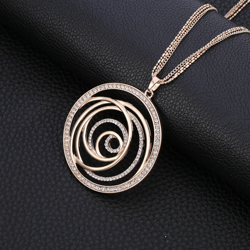 Hollow Round Rose Gold Flower Pendants Necklace Gold Silver Crystal Geometric Sweater Chains Long Necklaces Birthday Gifts 2021
Hollow Round Rose Gold Flower Pendants Necklace Gold Silver Crystal Geometric Sweater Chains Long Necklaces Birthday Gifts 2021