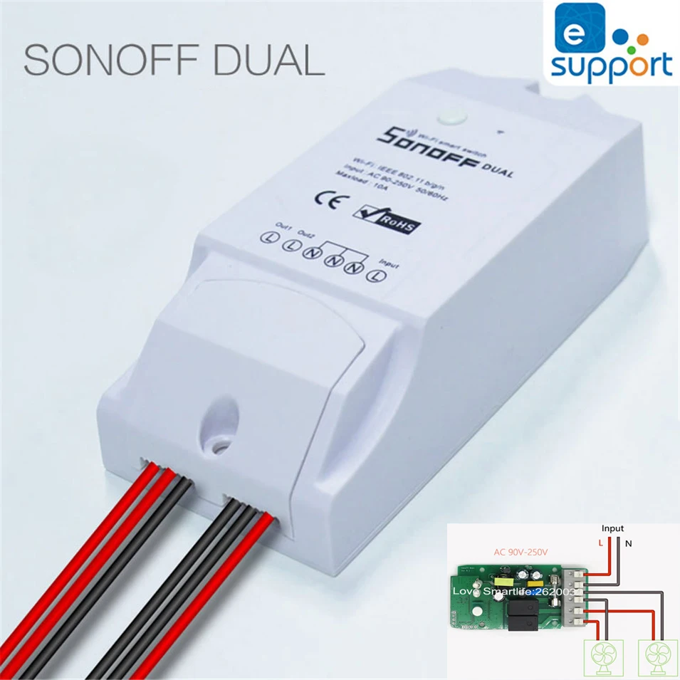 Умный дом Itead Sonoff, двойной, двусторонний, Wifi, таймер, дистанционное управление через приложение, DIY, таймер, автоматизация дома, Ewelink 2 шт.
Умный дом Itead Sonoff, двойной, двусторонний, Wifi, таймер, дистанционное управление через приложение, DIY, таймер, автоматизация дома, Ewelink 2 шт.