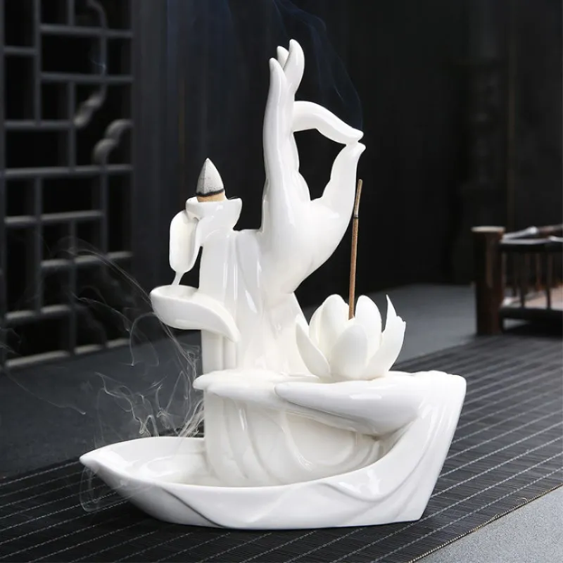 Ceramic Backflow Incense Burner Tathagata Buddha Lotus Incense Cones Stick Holder Incense Creative Home Bouddha Decor
Ceramic Backflow Incense Burner Tathagata Buddha Lotus Incense Cones Stick Holder Incense Creative Home Bouddha Decor
