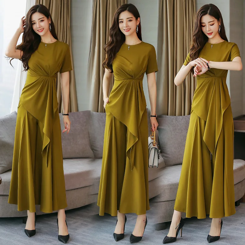 Women's new Fashion summer wide leg pants suit women's irregular short-sleeved Tops + wide leg pants Two Pieces Set Workwear set
Women's new Fashion summer wide leg pants suit women's irregular short-sleeved Tops + wide leg pants Two Pieces Set Workwear set