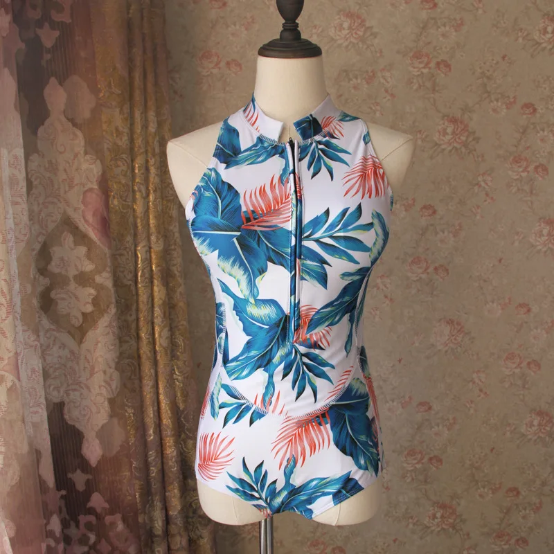 OUMUYI Women Leaf Printing Swimwear Zip Front High Waist Tank Suit One Piece Sleeveless Bathing Suit Summer Swimming Costume
OUMUYI Women Leaf Printing Swimwear Zip Front High Waist Tank Suit One Piece Sleeveless Bathing Suit Summer Swimming Costume
