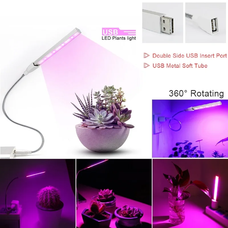 DC 5V USB LED Plant Grow Light 3W 5W Full Spectrum Red Blue 360 Degree Flexible Hose Phyto Lamp Flower Vegs Plants Growth Lamp
DC 5V USB LED Plant Grow Light 3W 5W Full Spectrum Red Blue 360 Degree Flexible Hose Phyto Lamp Flower Vegs Plants Growth Lamp