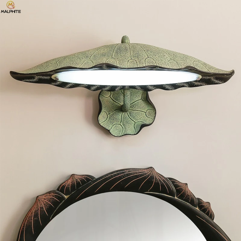 Chinese Resin Lotus Mirror Light Wall Lamp Bathroom Fixtures Waterproof Lotus Root Wall Light Indoor Decor Lighting Luminaire
Chinese Resin Lotus Mirror Light Wall Lamp Bathroom Fixtures Waterproof Lotus Root Wall Light Indoor Decor Lighting Luminaire
