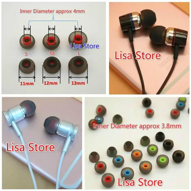 100 Pairs/200pcs (5 Colors) S M L Silicone In-Ear Earphone Headset Earbud Bud Tips Ear buds Eartips Earplug
100 Pairs/200pcs (5 Colors) S M L Silicone In-Ear Earphone Headset Earbud Bud Tips Ear buds Eartips Earplug