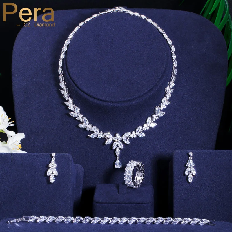 Pera Luxury Bridal Wedding Brilliant Jewelry Big Flower Dangle Necklace Bracelet Earrings And Rings Set for Bridies Gift J148
Pera Luxury Bridal Wedding Brilliant Jewelry Big Flower Dangle Necklace Bracelet Earrings And Rings Set for Bridies Gift J148