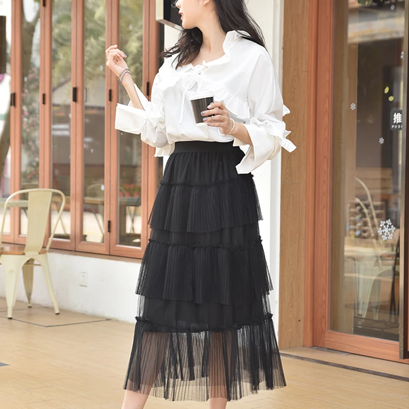 Women Sweet Polka Dot Print Mesh Skirt Spring New 2019 High Waist Pleated Skirt for Women Black Apricot Tired Cake Beach Skirt
Women Sweet Polka Dot Print Mesh Skirt Spring New 2019 High Waist Pleated Skirt for Women Black Apricot Tired Cake Beach Skirt