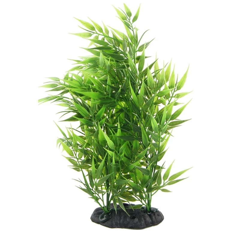 Фото Зеленая бамбуковая декоративная искусственная трава в форме листьев для