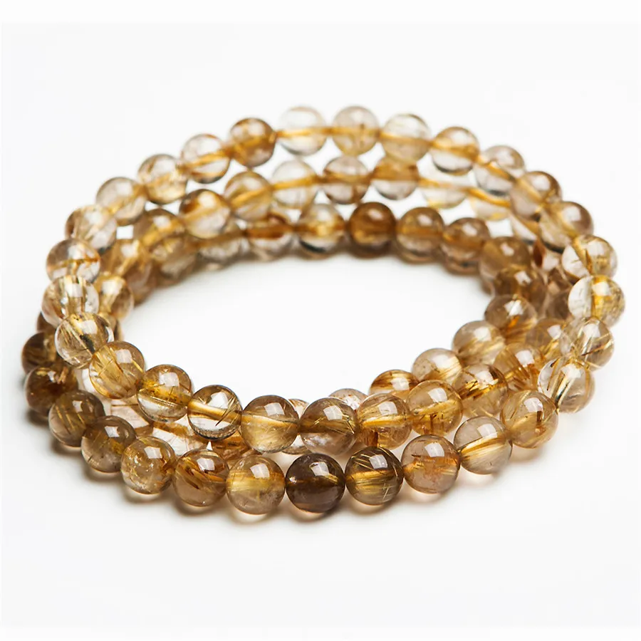Women Femme Stretch 7mm Genuine Natural Brazilian Yellow Gold Hair Needle Titanium Rutilated Quartz Crystal Round Bead Bracelet
Women Femme Stretch 7mm Genuine Natural Brazilian Yellow Gold Hair Needle Titanium Rutilated Quartz Crystal Round Bead Bracelet