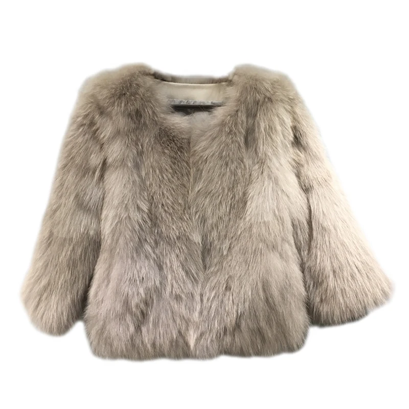 High quality natural fox fur jackets women O neck 3/4 sleeve real fur coats female noble and elegant overcoat 2019 autumn winter
High quality natural fox fur jackets women O neck 3/4 sleeve real fur coats female noble and elegant overcoat 2019 autumn winter
