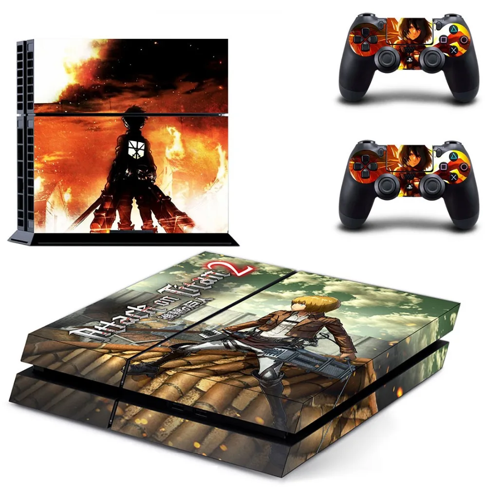 Атака на Титанов 2 PS4 наклейка всю кожу лицевые панели для Sony playstation 4 консоль и