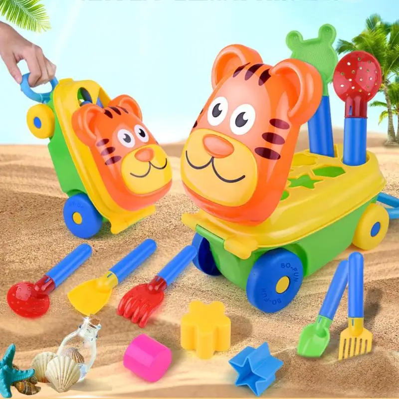 New Tiger Shape Sand Beach Toy Trolley Cute Trolley Sand Pretend Play Toys for Children Spade Shovel Rake Storage Case Set
New Tiger Shape Sand Beach Toy Trolley Cute Trolley Sand Pretend Play Toys for Children Spade Shovel Rake Storage Case Set