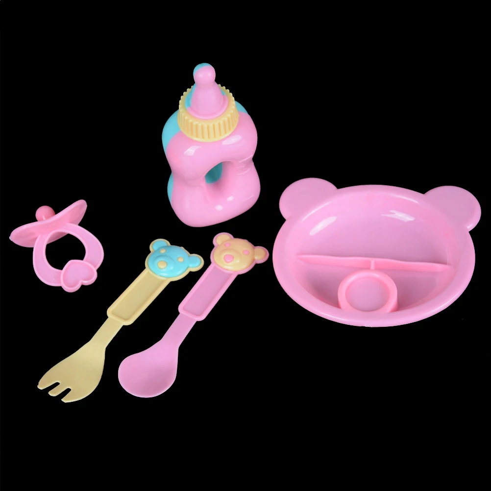 5pcs/set (milk Bottle+Forks+Nipple+Dinner Plate) Simulated Doll Tableware Four Sets For 43cm Doll Accessories
5pcs/set (milk Bottle+Forks+Nipple+Dinner Plate) Simulated Doll Tableware Four Sets For 43cm Doll Accessories