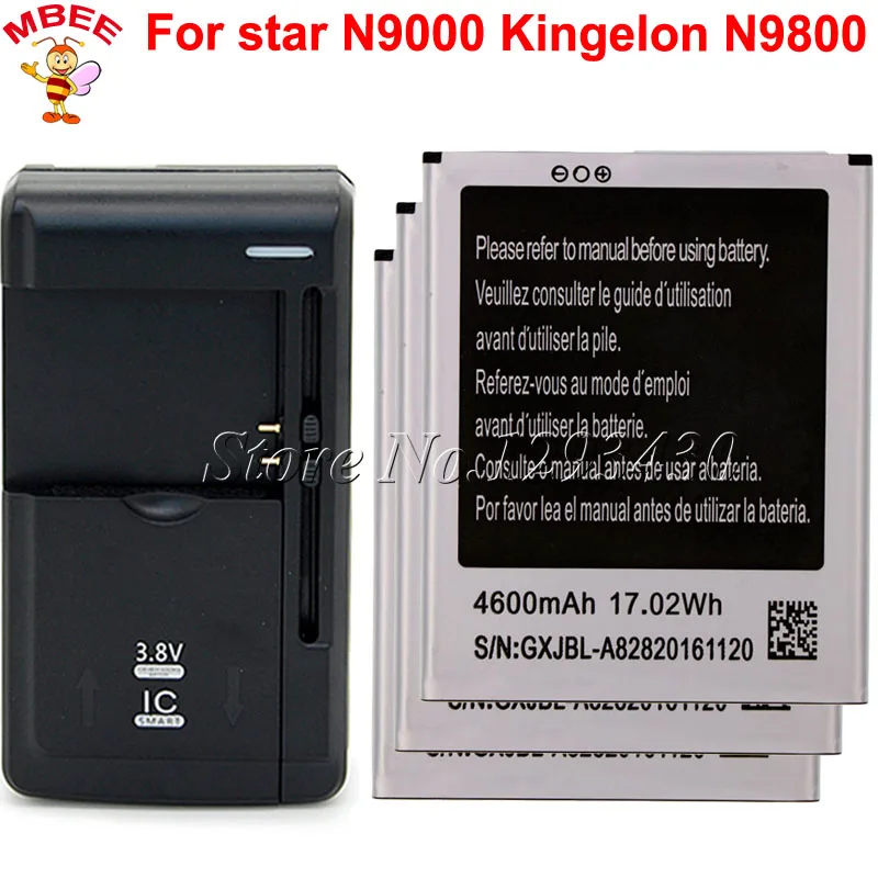 1LOT=3PCS For Star N9000 Battery Kingelon N9800 Quad Core mtk6582 Batterie Bateria Batterij AKKU +1PC Universal Charger
1LOT=3PCS For Star N9000 Battery Kingelon N9800 Quad Core mtk6582 Batterie Bateria Batterij AKKU +1PC Universal Charger