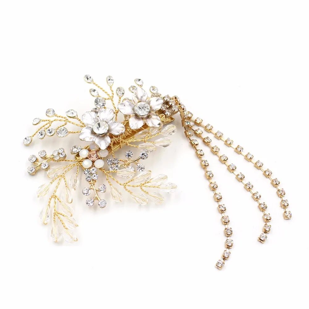 Handmade Barrettes Women's Hair Jewelry Marriage Wedding Accessories Bridal Headdress Gold Floral Hairgrips O837
Handmade Barrettes Women's Hair Jewelry Marriage Wedding Accessories Bridal Headdress Gold Floral Hairgrips O837