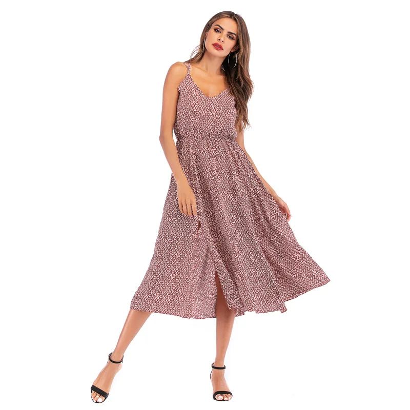 Summer hot-selling dress ladies pleated high waist suspender dress loose back dress sexy fashion printed casual female dress
Summer hot-selling dress ladies pleated high waist suspender dress loose back dress sexy fashion printed casual female dress
